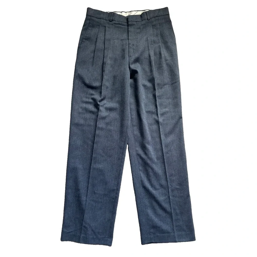 Vtg 80s Levi's Traveler Wool Blend Pleated Dress Pant Men 32x30 Gray Made in USA